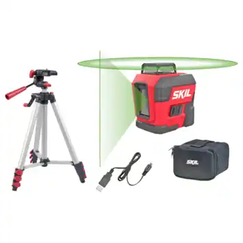SKIL kruislijnlaser / rotatielaser 360° groen 30m 1961DA Li-ion – incl. USB oplaadkabel en statief