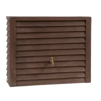 Regenton Woody donkerbruin 350L + kraantje en vulautomaat