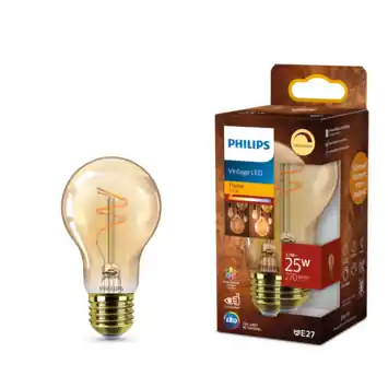 Philips LED peer E27 3W filament goud spiraal dimbaar