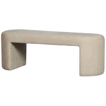 WOOOD bankje Jacob natural beige chenille stof
