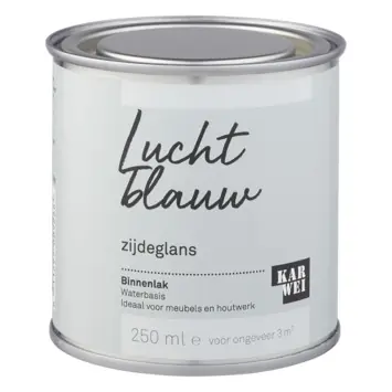 Karwei kleurtester binnenlak zijdeglans lucht blauw 250 ml