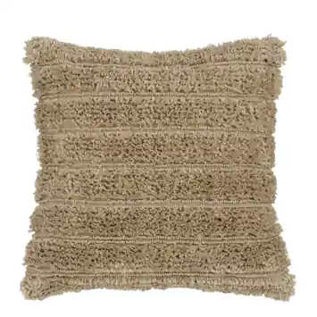 Kussen pluche streep beige 45 x 45 cm