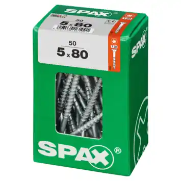 Spax schroef T-Star Plus geel 5x80 mm 50 stuks