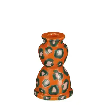 Kandelaar oranje - h15xd9,5cm