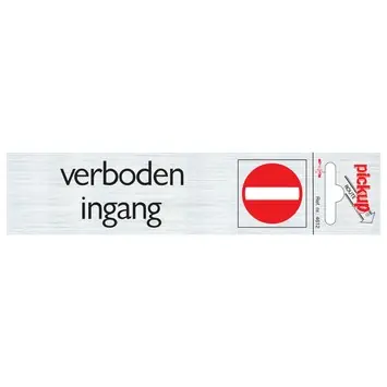 Pickup Alu deurbordje verboden ingang 165x44 mm