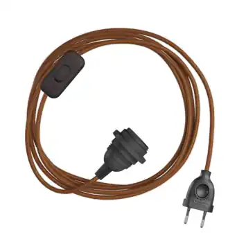 Plug-in hanglamp + fitting bruin
