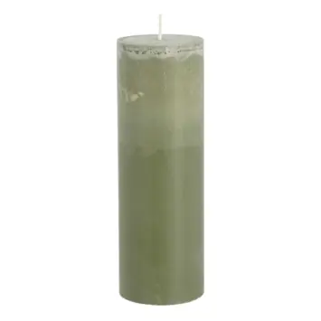 Pilaar kaars stearine donkergroen - h20xd6,8cm