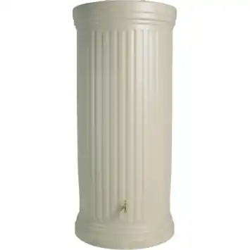 Garantia regenton Romeinse kolom 1000 L zand kunststof 91 x 91 x 222 cm met kraantje en vulautomaat
