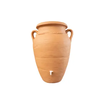 Garantia regenton Amfoor 600 L antiek terracotta kunststof 104 x 104 x 142 cm met kraantje en vulautomaat