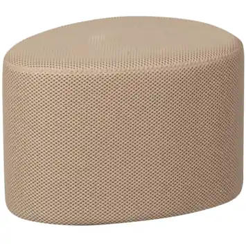 WOOOD poef Puuk beige mesh stof