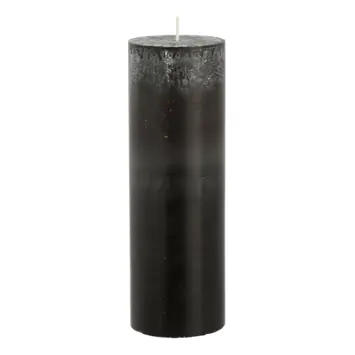 Pilaar kaars stearine zwart- h20xd6,8cm