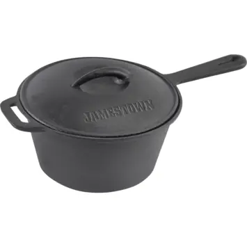 Gietijzeren BBQ sauspan zwart anti-aanbaklaag