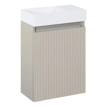 Atlantic toiletmeubel Amari greige met witte wastafel 22,2 × 40,2 × 58 cm