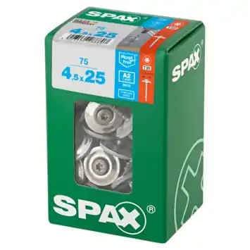 Spax plaatmetaalschroef 4,5 x 25 mm rvs a2 75 stuks