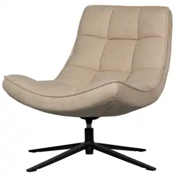 WOOOD fauteuil Maudi naturel beige polyester stof draaibaar