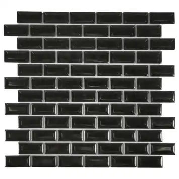 Mozaïektegel Mini Metro zwart 32,2x29,8 cm 4 stuks