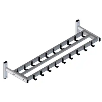 V-Part Garderoberek met 19 haken - aluminiumgrijs / zwart