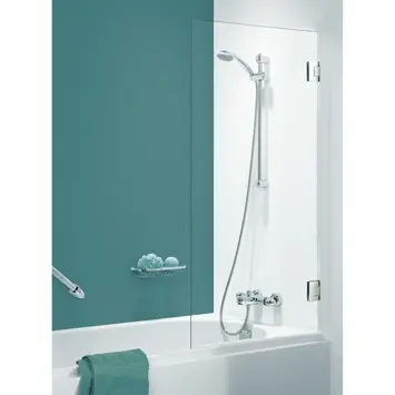 Sealskin I AM maatwerk badwand 1-delig, 701-800 br, tot 1600 hg, RVS (look), helder glas + antikalk.