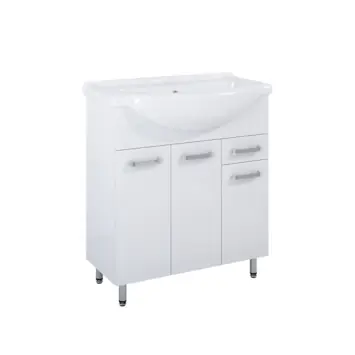 Atlantic badmeubelset Emin hoogglans wit 75 cm