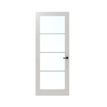 Lundia binnendeur Frama Tre 2C02 blank glas wit gegrondverfd opdek links 78 x 211,5 cm