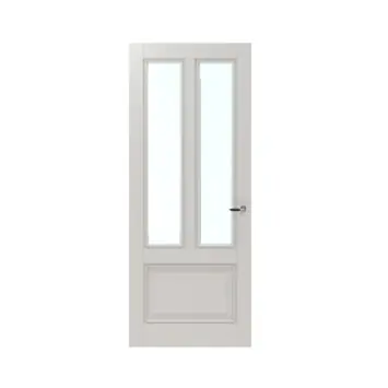 Lundia binnendeur Frama Tva 2F01 blank facet glas wit gegrondverfd opdek rechts 73 x 201,5 cm