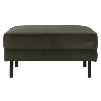 WOOOD hocker Robin warmgroen fluweel gestoffeerd