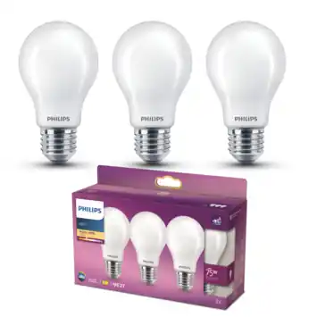 Philips LED peerlamp mat E27 75W warmwit licht 3 stuks