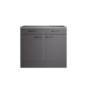 Optifit onderkast Kiel420 inclusief 2 deuren, 2 lades, werkblad en 1 plank antraciet 88 x 100 x 60 cm